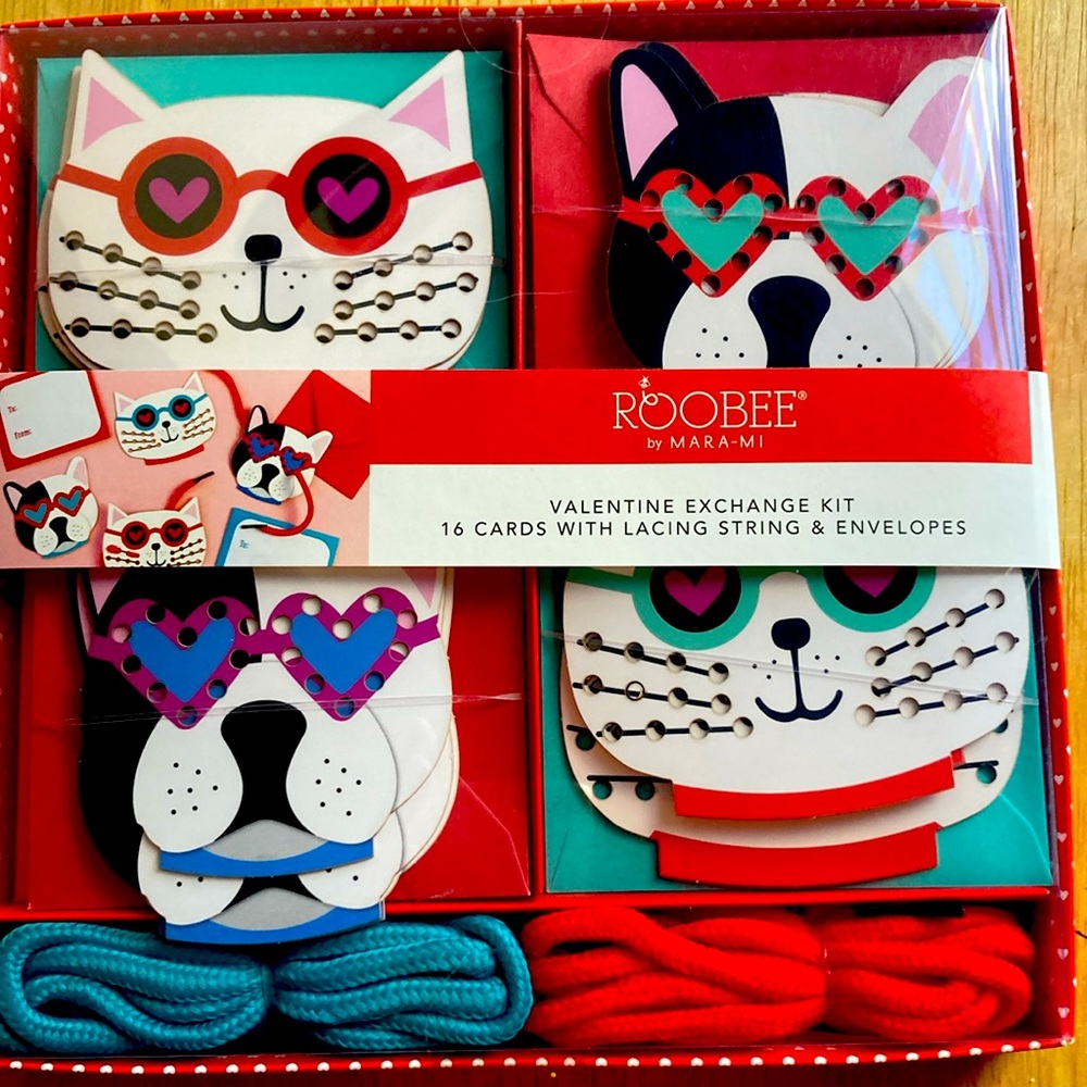 Boston Terrier & Cat Valentines Cards/Garland